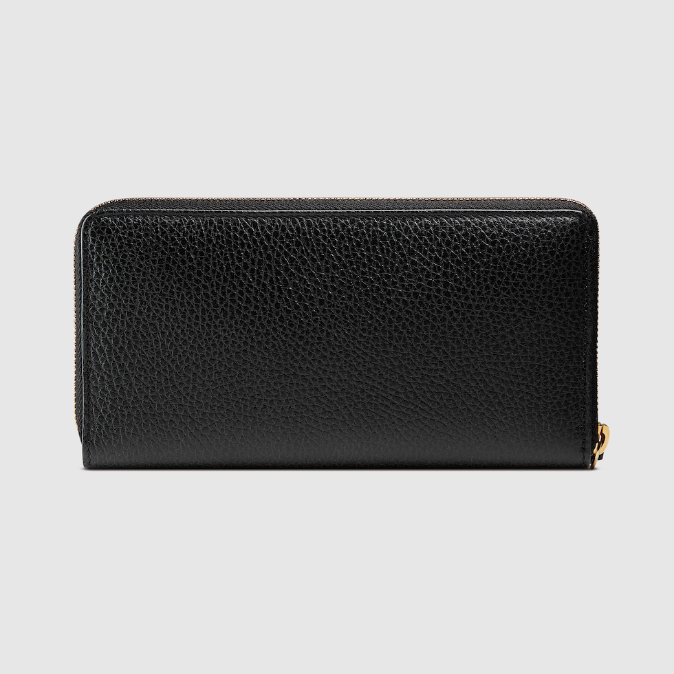 GUCCI ブラックレザー 財布 ダブルG ジップアラウンドウォレット ・ブラック レザー | GUCCI公式