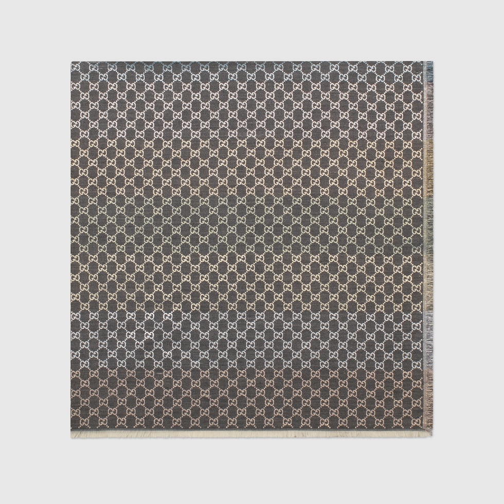 GUCCI ラッフル オフショルタ トレス 730915ZHS57 6490 GG jacquard shawl in grey GG jacquard | GUCCI® US