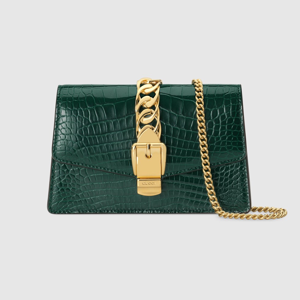 gucci sylvie crocodile