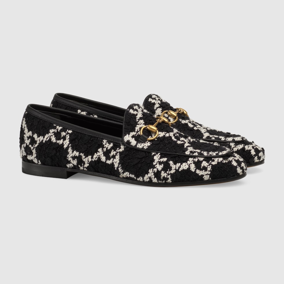 Gucci jordaan tweed top loafer