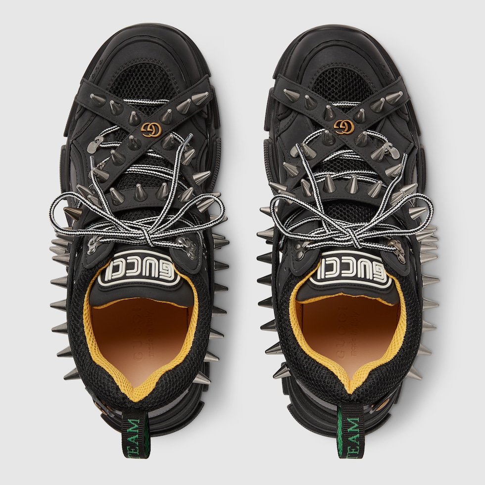 Black Men's Flashtrek Sneaker With Removable Spikes | GUCCI Black Men's Flashtrek Sneaker With Removable Spikes | GUCCI