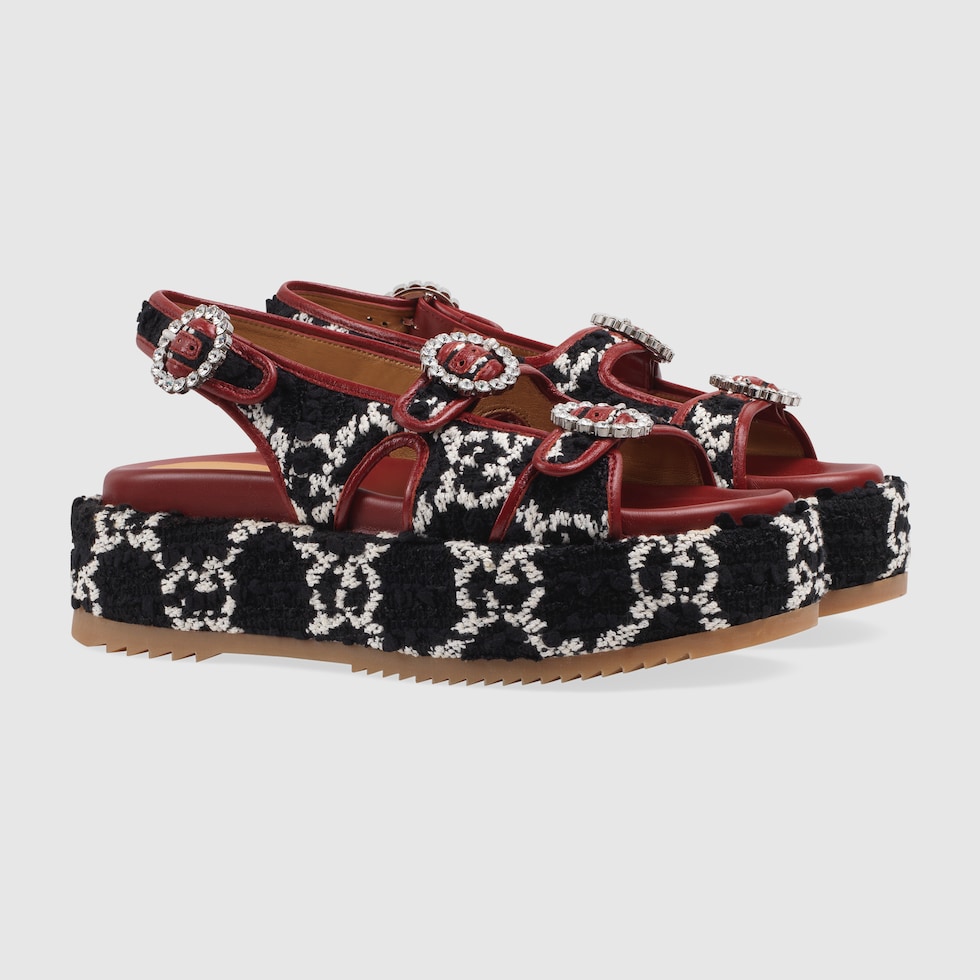 gucci jumbo gg wedge platform sandals
