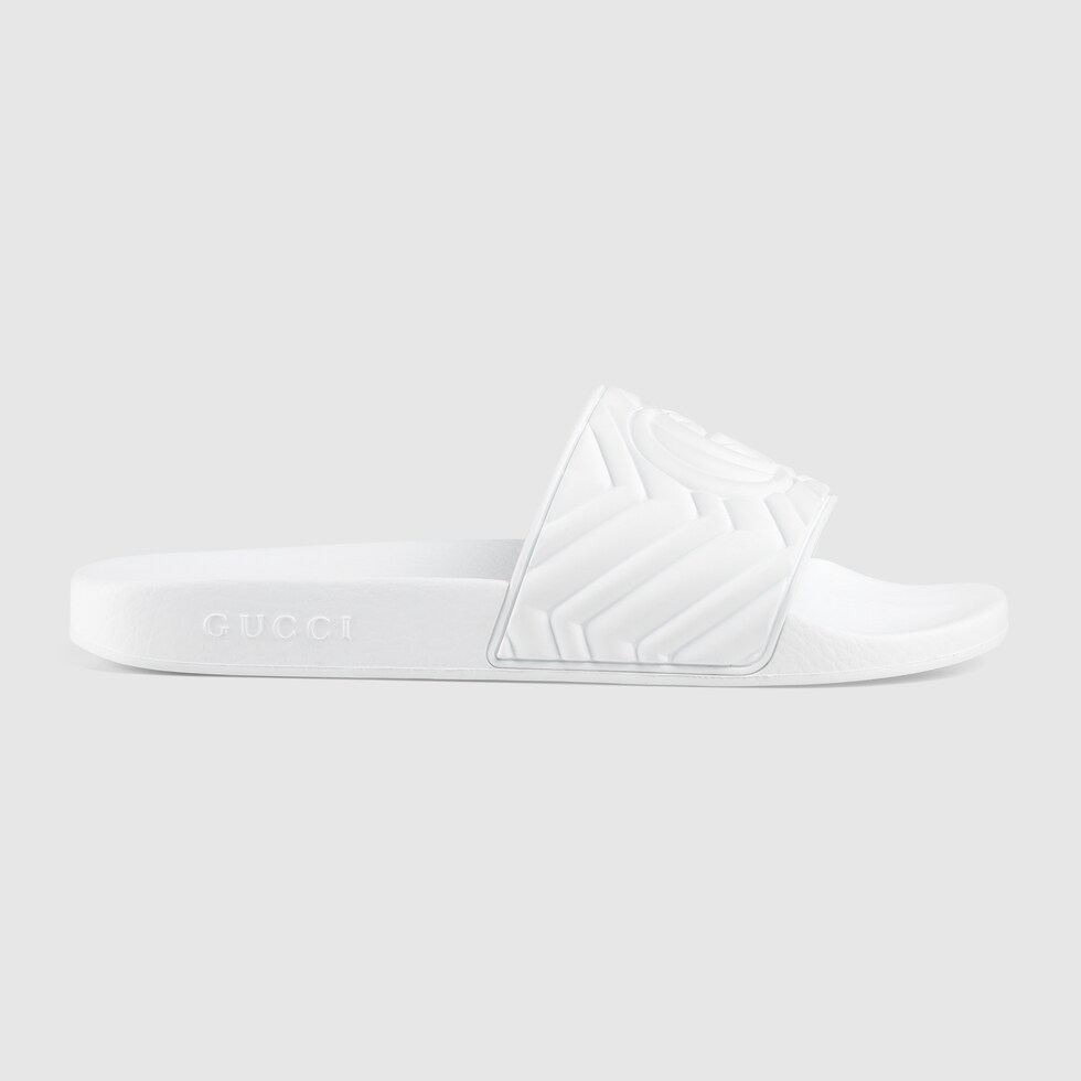 gucci flip flops mens white