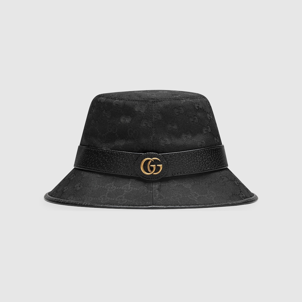 GUCCI グッチ GGキャンバス レザー バケットハット イタリア製 Lサイズ-