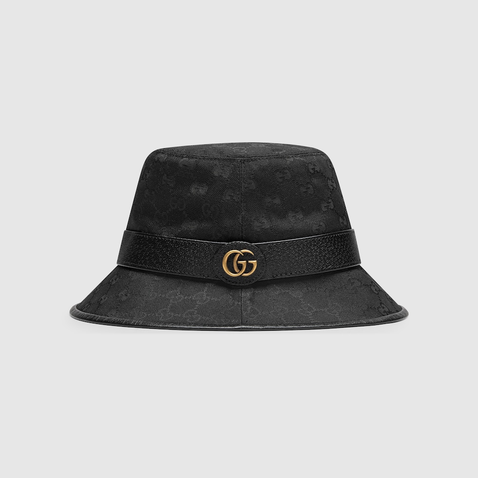 大人気！まとめ一覧 bucket canvas GG Original hat US GUCCI® | canvas GG black in 帽子