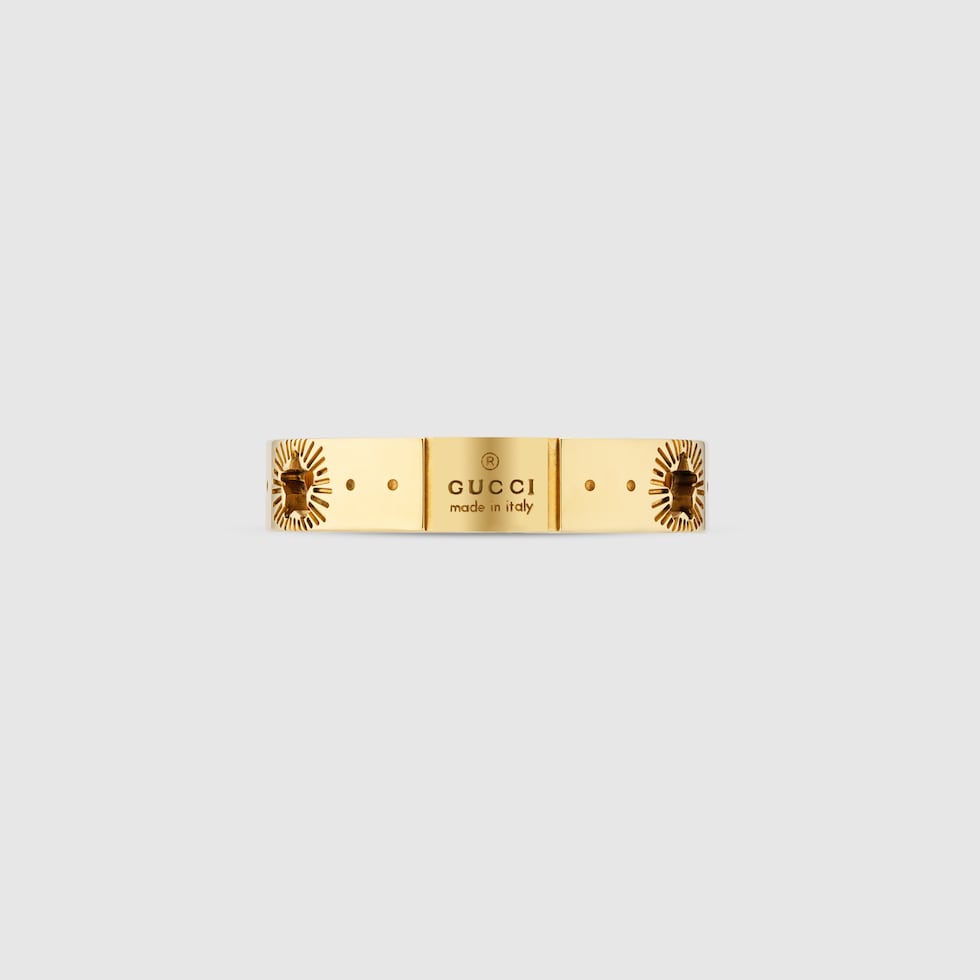 Icon yellow gold ring with stars in 18k yellow gold | GUCCI® US