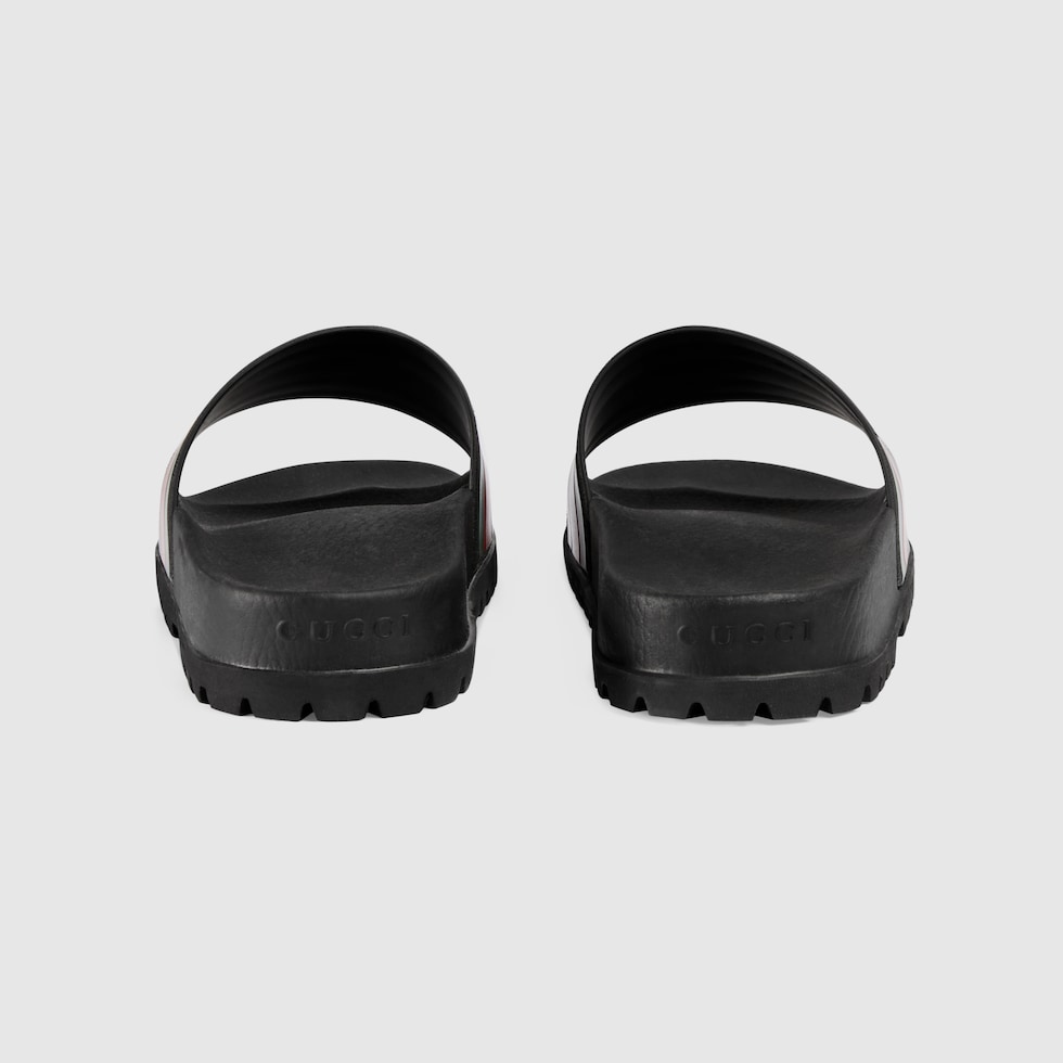 Black Gucci  Rubber Slide Sandals GUCCI® US