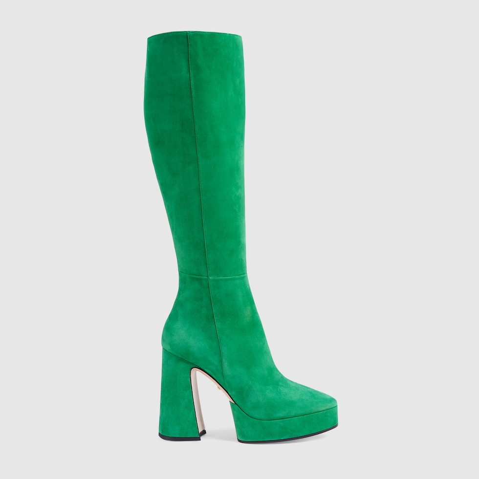 green suede boots women's