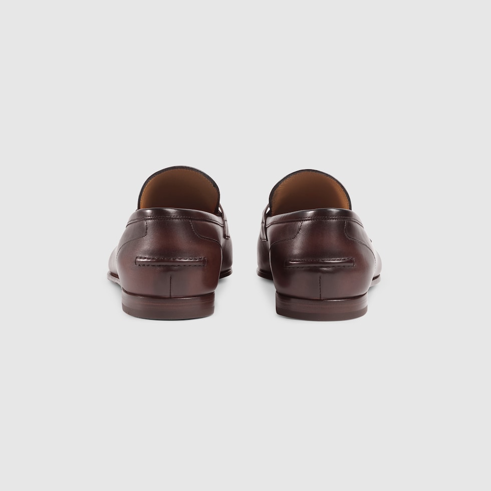Halbschuh Gucci Jordaan aus Leder in Dunkelbraunes Leder