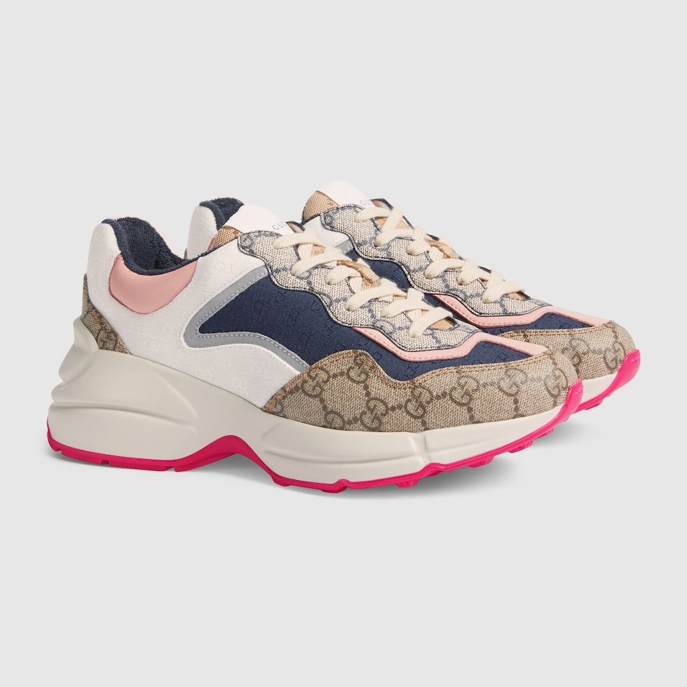 Women's GG sneaker in beige and ebony Original GG