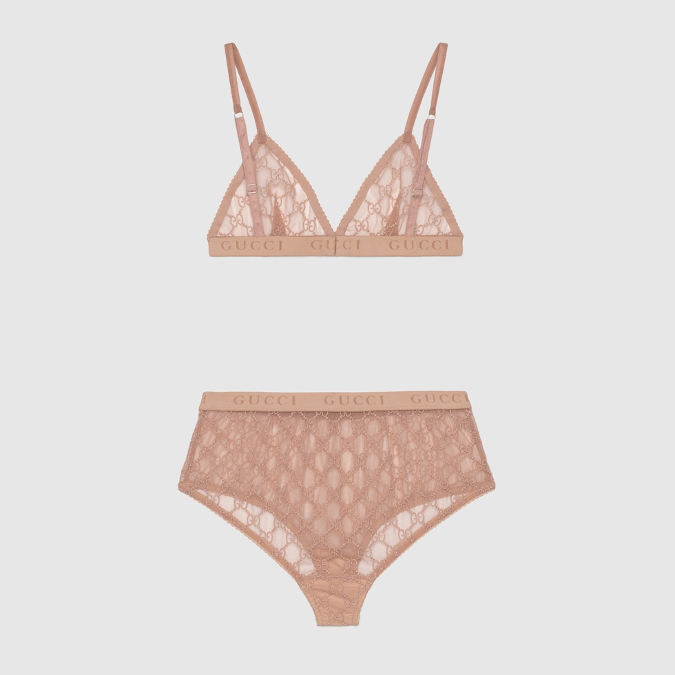 ☆人気☆【GUCCI】☆GG EMBROIDERED TULLE BRA☆ブラジャー☆ GG tulle lingerie set in pale pink GG tulle | GUCCI® UK