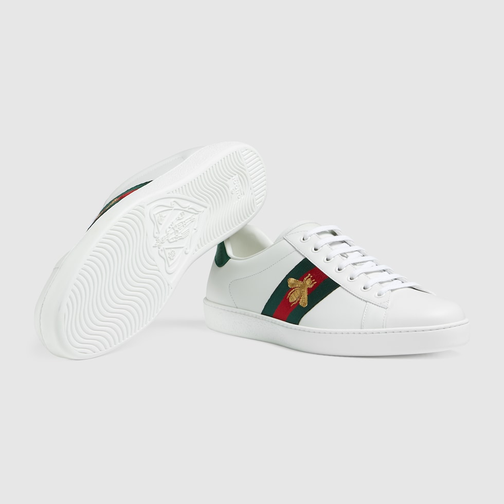 GG Men's ACE Sneaker Green Calfskin 525958