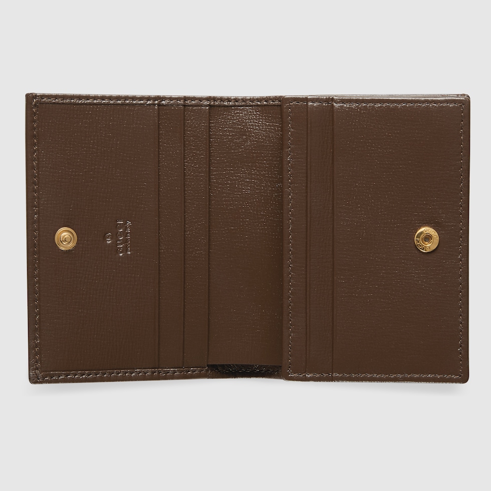 Gucci Horsebit 1955 card case wallet in GG Supreme/brown
