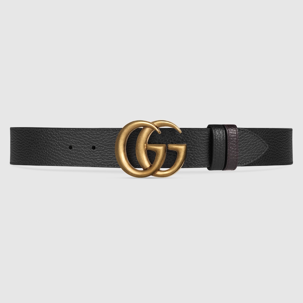 直営店一覧 GUCCI リバーシブルベルト レザー GGバックル 黒