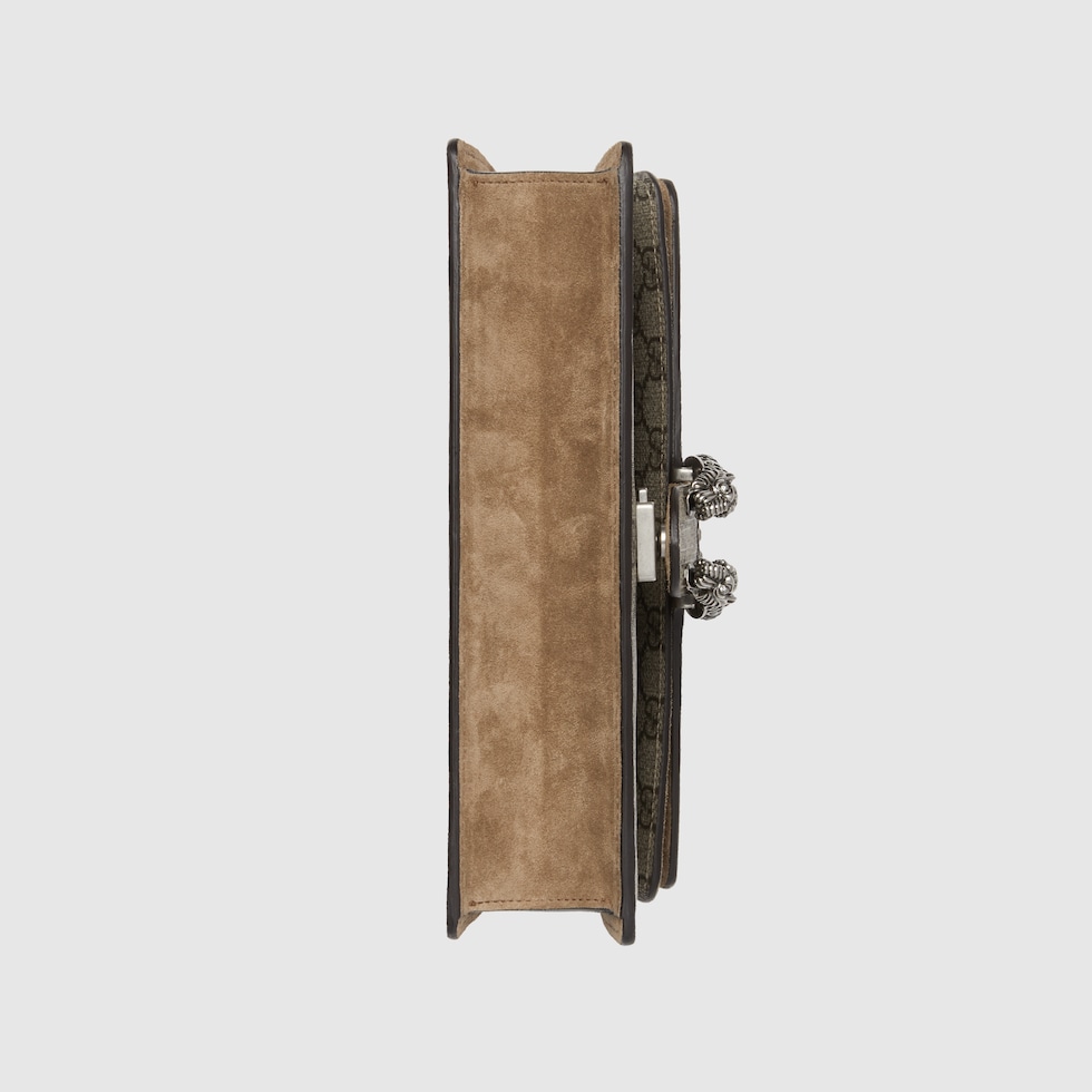 Dionysus medium shoulder bag in GG Supreme and taupe suede