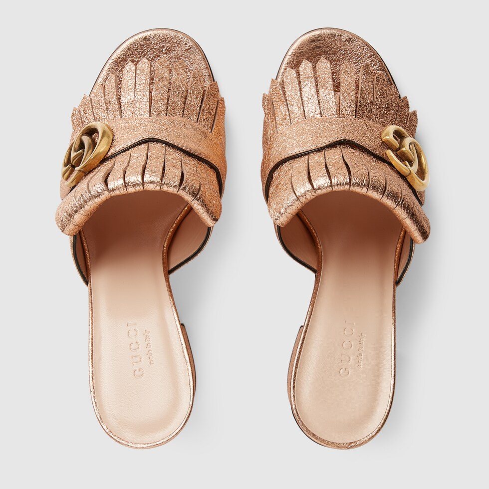 gucci pink heel slides