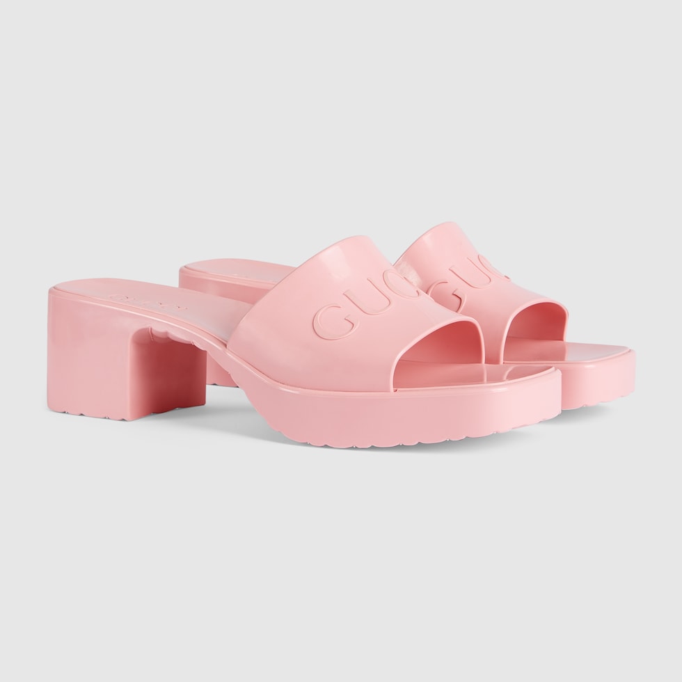 hot pink gucci slides