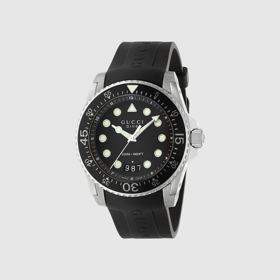 GUCCI Dive ブラック ラバーベルト 200M防水(45mm) GUCCI Dive ブラック ラバーベルト 200M防水(45mm)