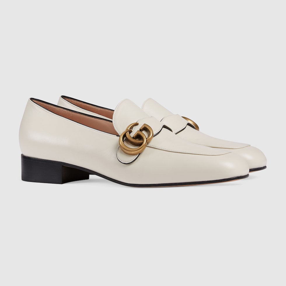 White Women's loafer with Double G GUCCI® US