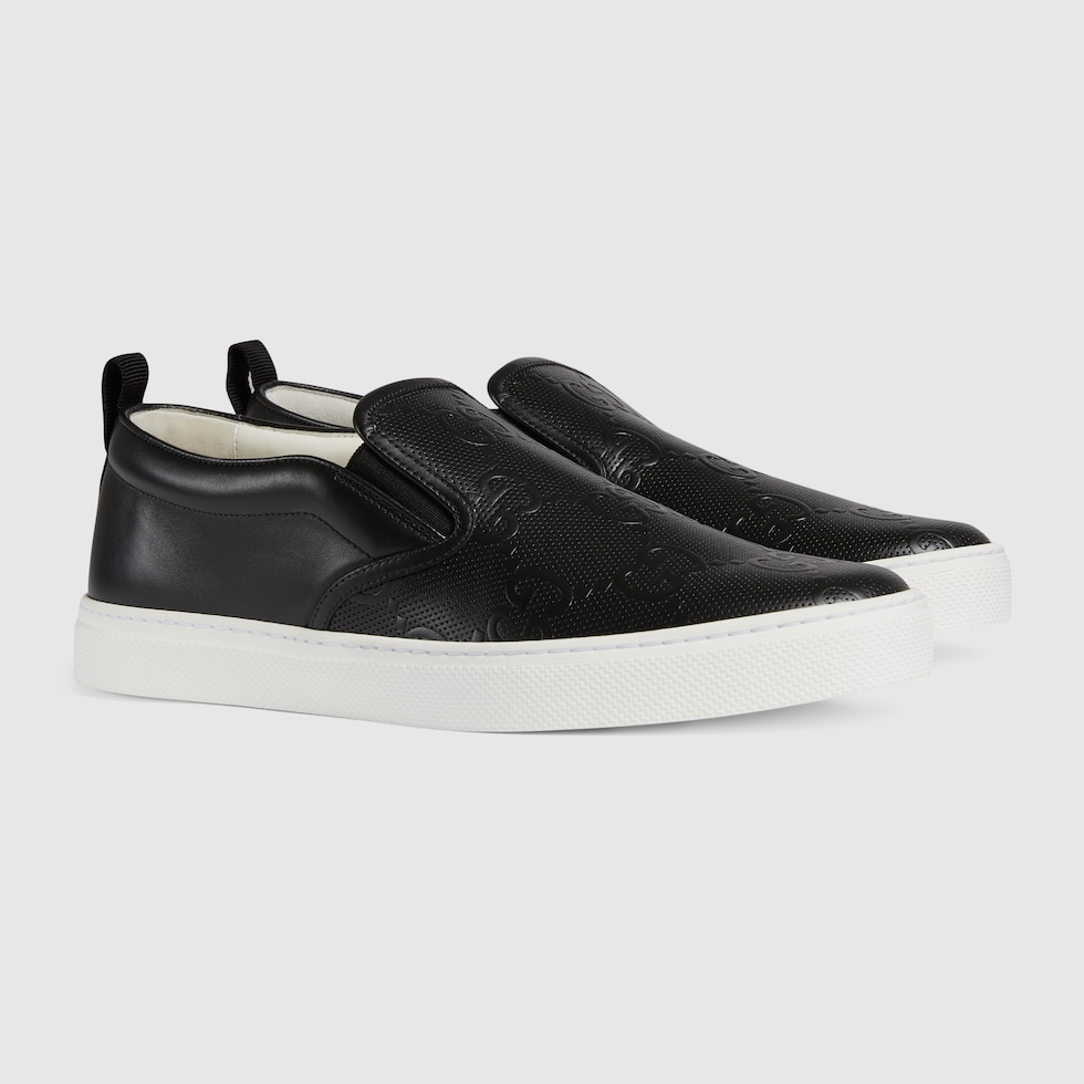 gucci black slip on sneaker