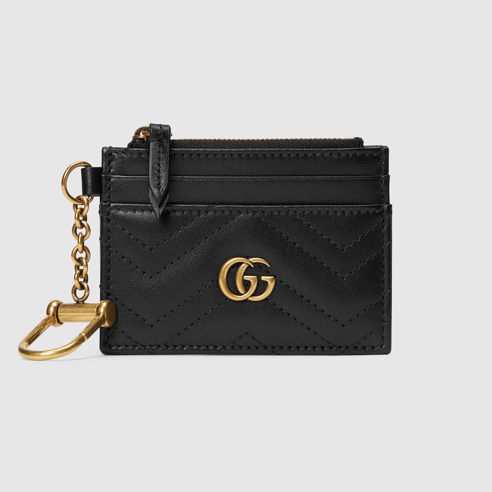 GGマーモント〕キーチェーン付き ウォレットブラック レザー | GUCCI® JP