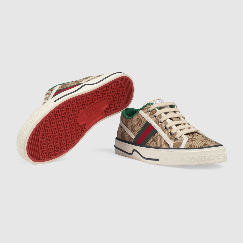 Women's GG Gucci Tennis 1977 sneaker in beige/ebony original GG