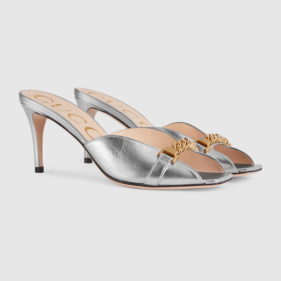 gucci mid heel slide