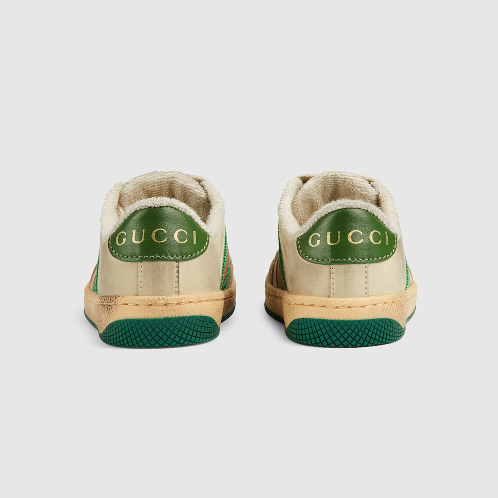 Toddler Screener sneaker in butter leather | GUCCI® US