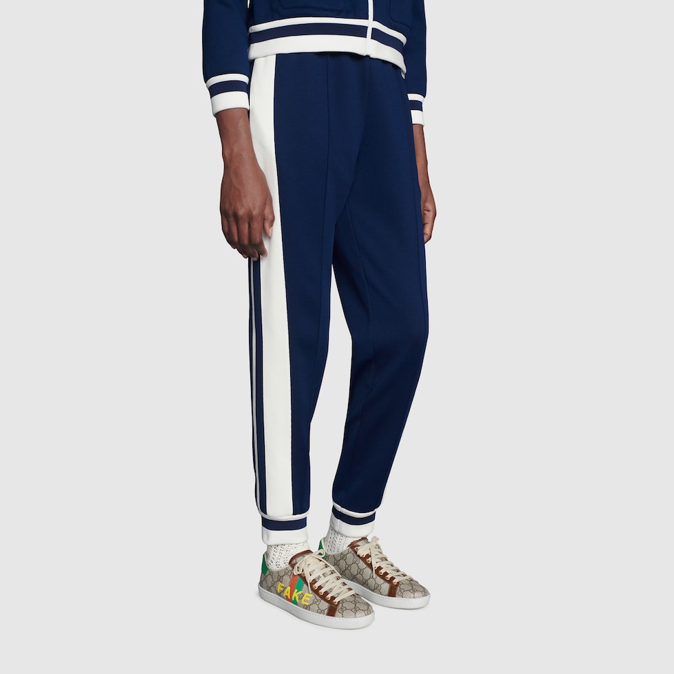 Women's 'Fake/Not' Print Ace Sneaker In Beige \u0026 Ebony GG Supreme | GUCCI® 香港