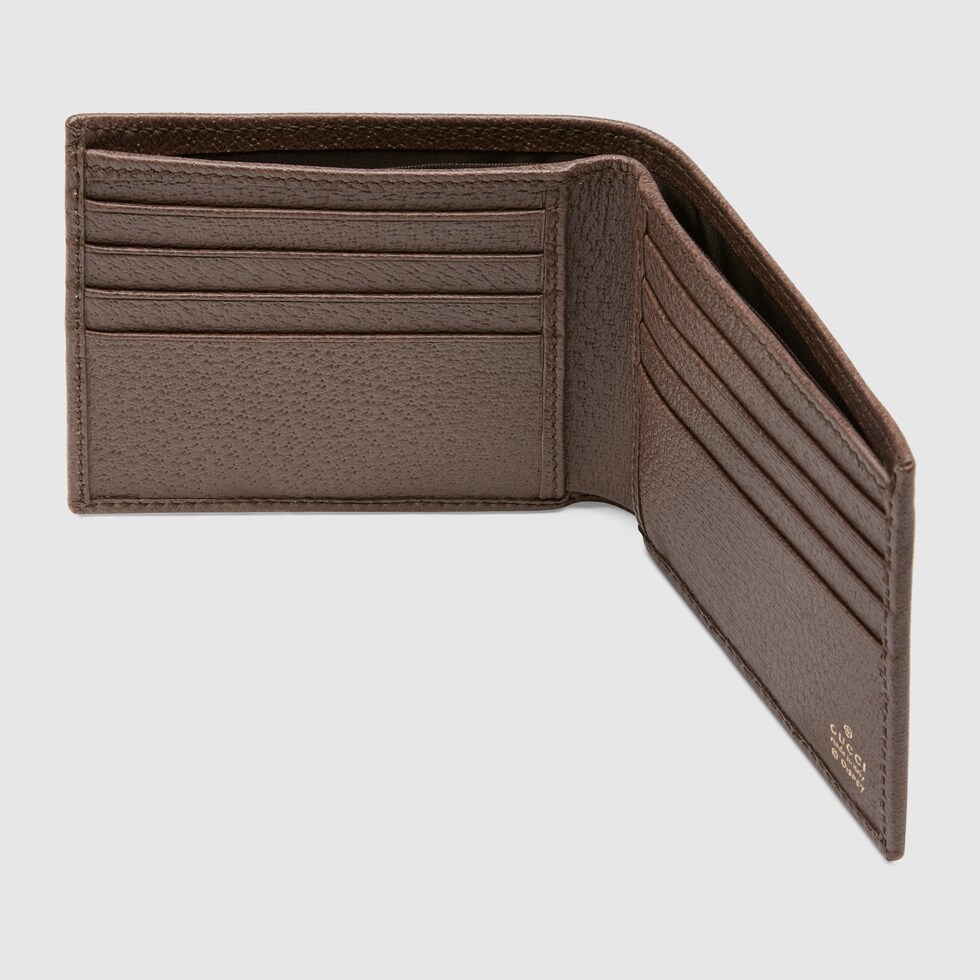 Disney x Gucci Donald Duck Billfold Wallet In Beige & Ebony GG Supreme