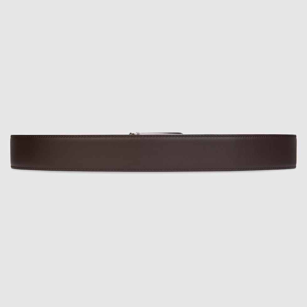 Reversible belt with Square G buckle in black/brown leather