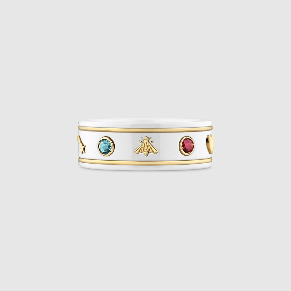 アイコン〕オンライン限定 ジェムストーン付き 18K リング ・18K