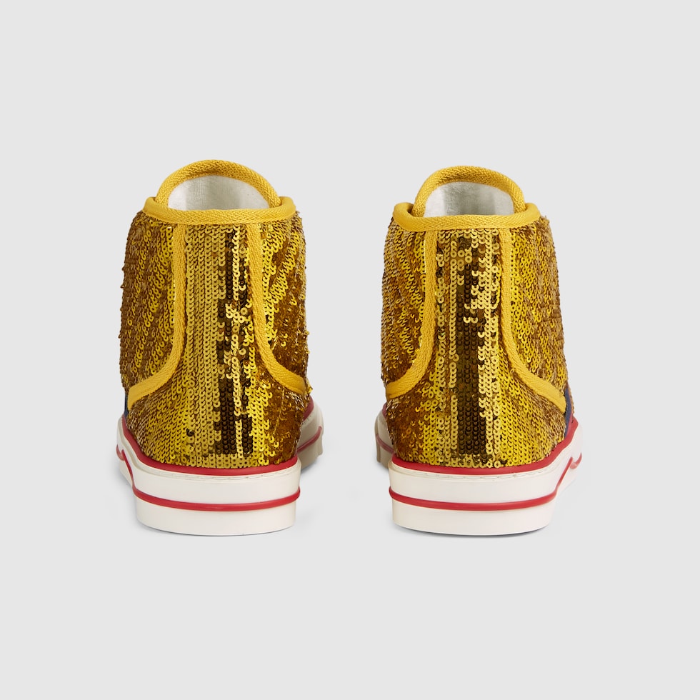gold gucci tennis shoes