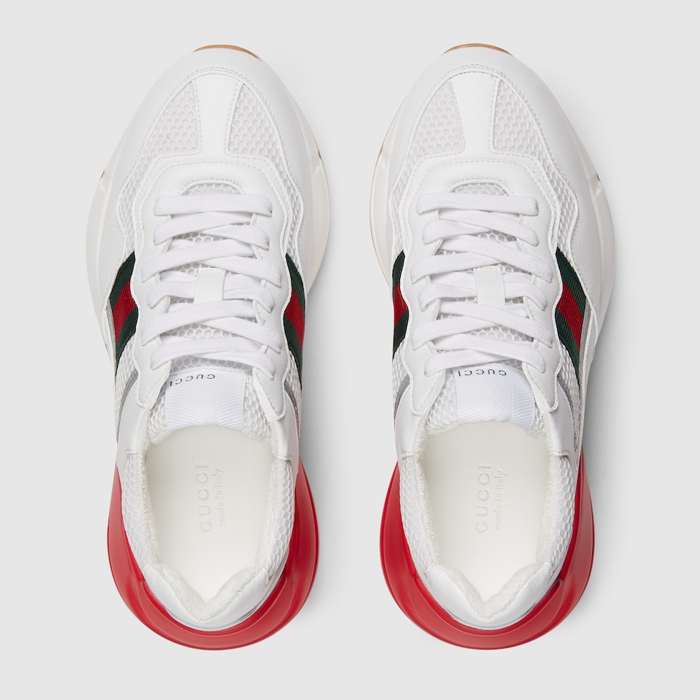 Women's Rhyton sneaker in white leather effect fabric GUCCI® PT