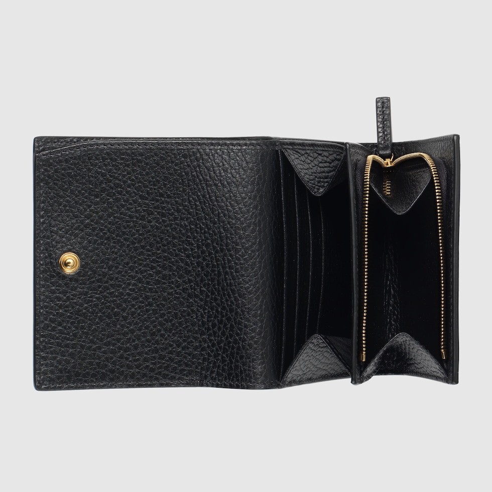 GG Marmont bi color medium wallet in black leather and GG Supreme GUCCI Canada