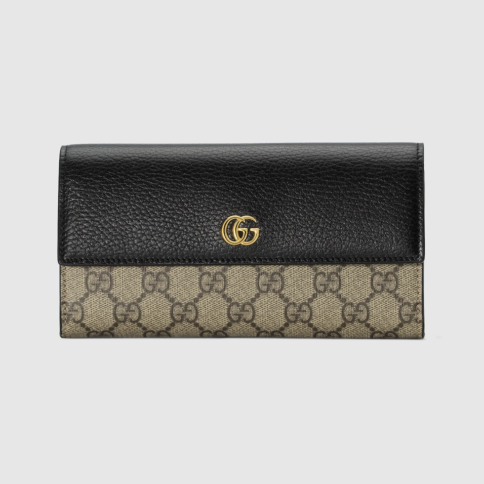半額 福袋の通販 Marmont GG bi-color and leather black in wallet continental 小物