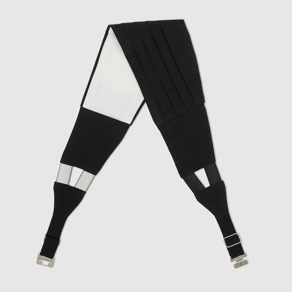 連休値下marge Jacquard drape cummerbund Silk cummerbund in black | GUCCI® CA