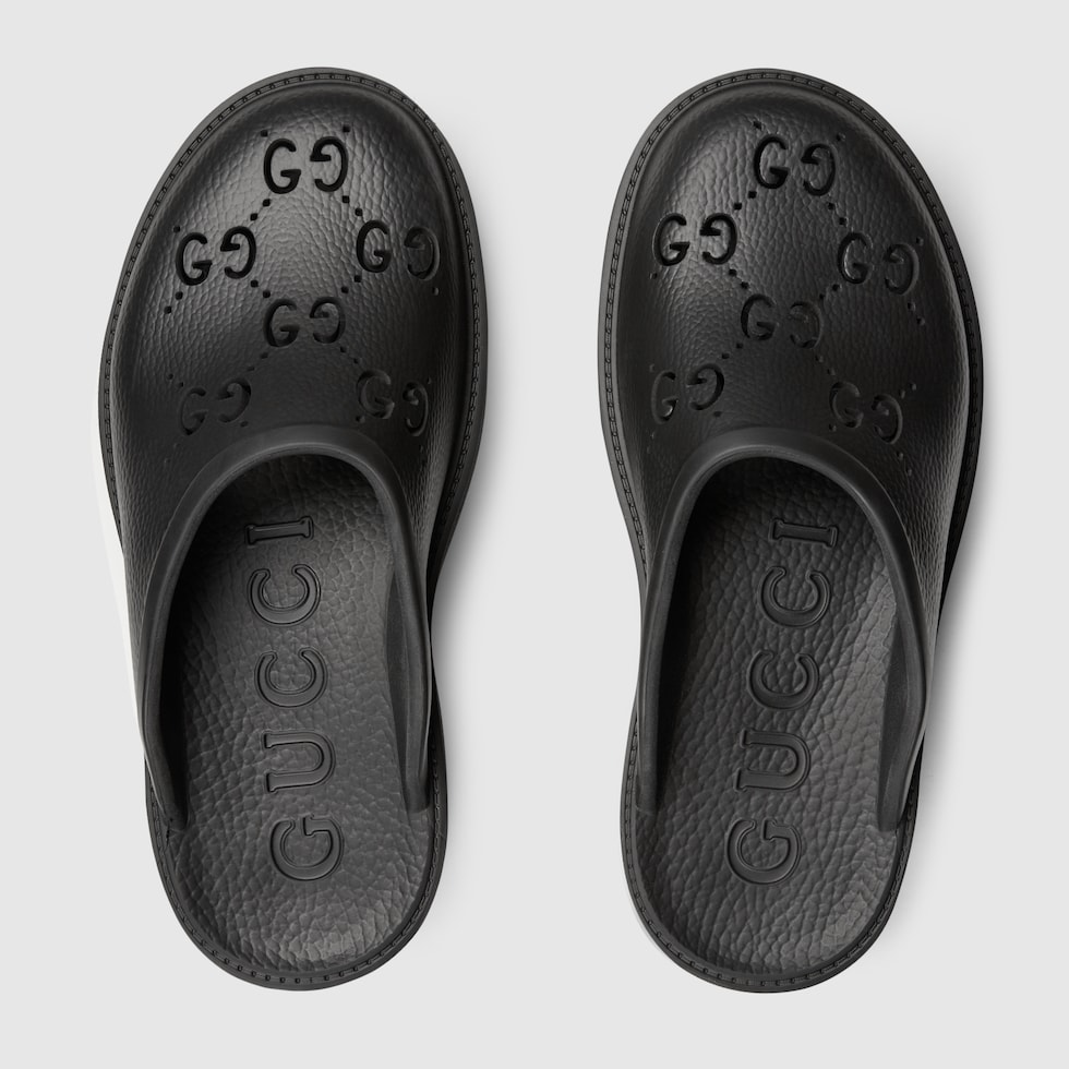 Gucci gg rubber slides on sale