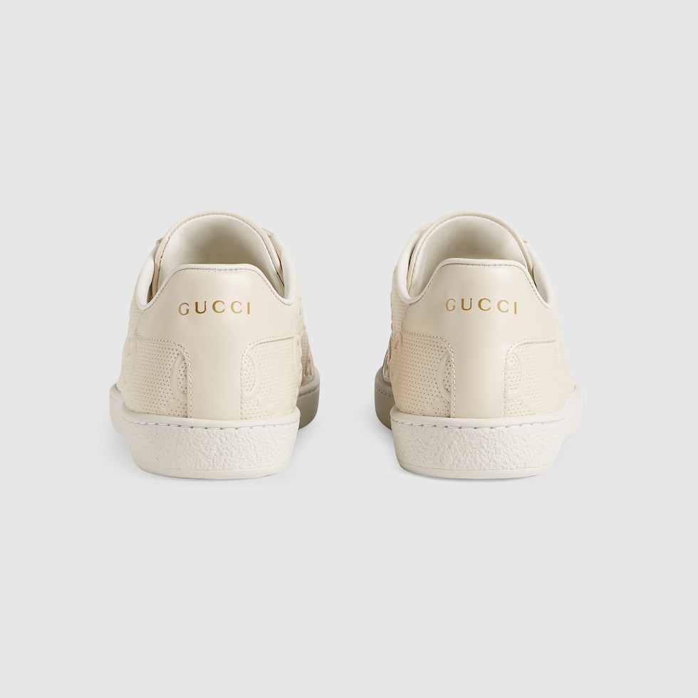 Women's GG embossed Ace sneaker in white leather GUCCI® US