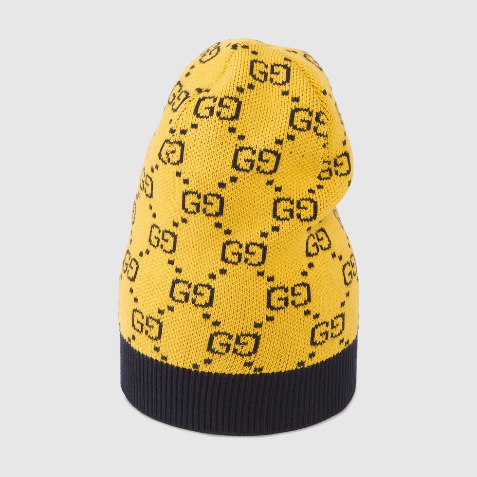 Yellow GG Multicolour wool cotton hat GUCCI® BE