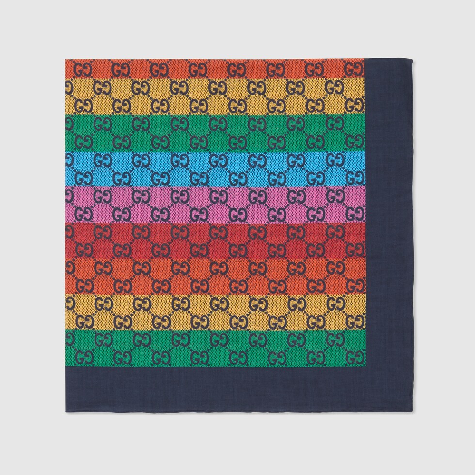 GG Multicolour cotton scarf in multicolour GUCCI® NZ