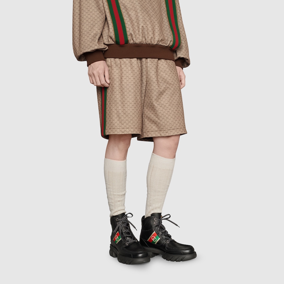 Men's ankle boot with Interlocking G in black leather GUCCI® US