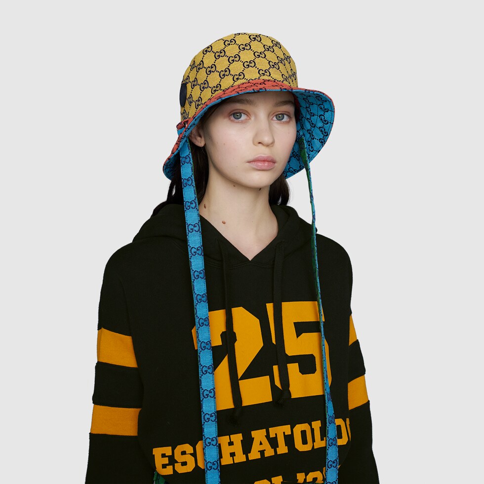 Yellow GG Multicolor reversible bucket hat GUCCI® US