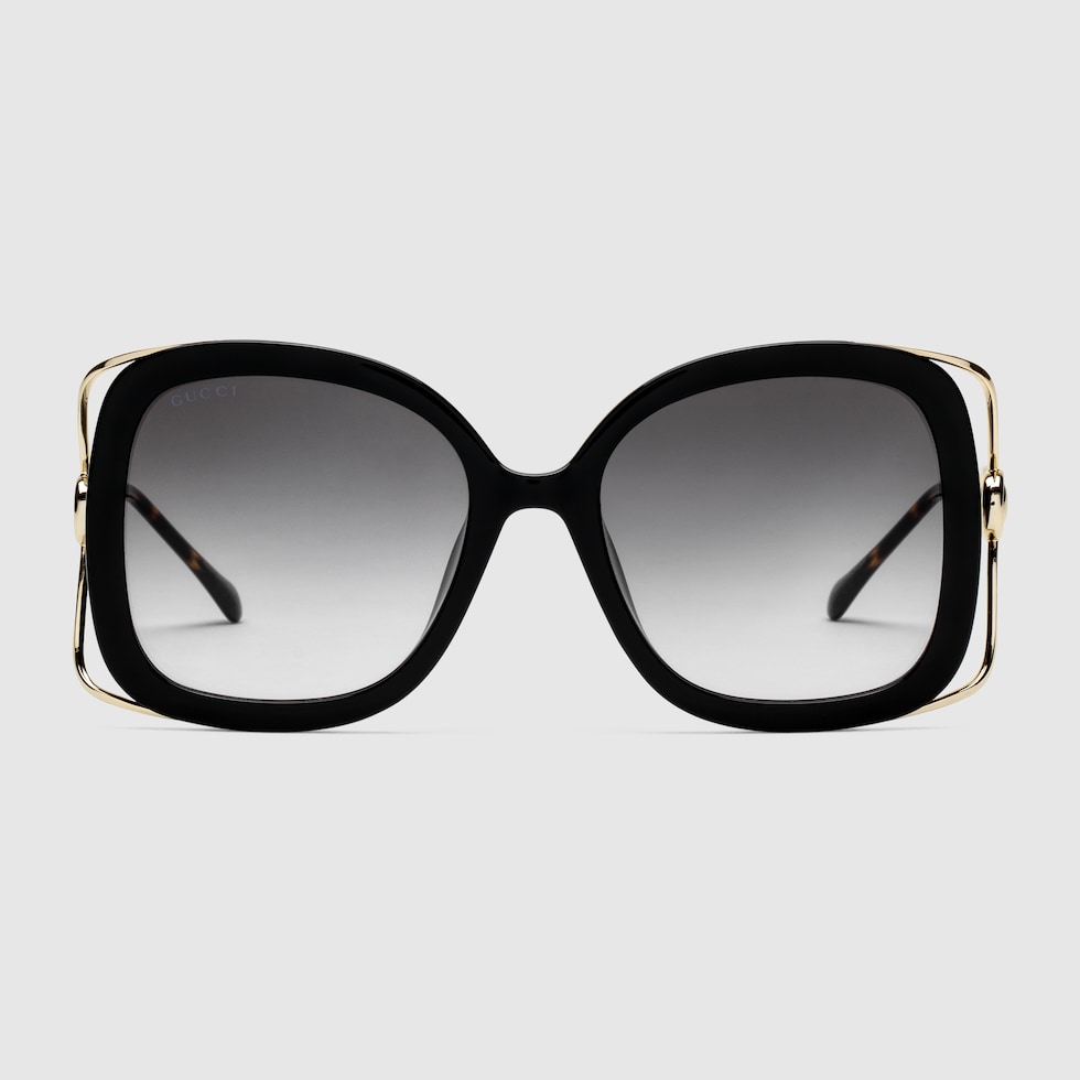 サングラス Gucci GG1335S 001 Sunglasses Horsebit Gucci GG1335S XL (62 - 16) with Grey lenses and Gold frame