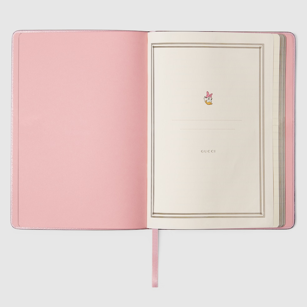 Disney x Gucci large Daisy Duck notebook in beige and ebony GG