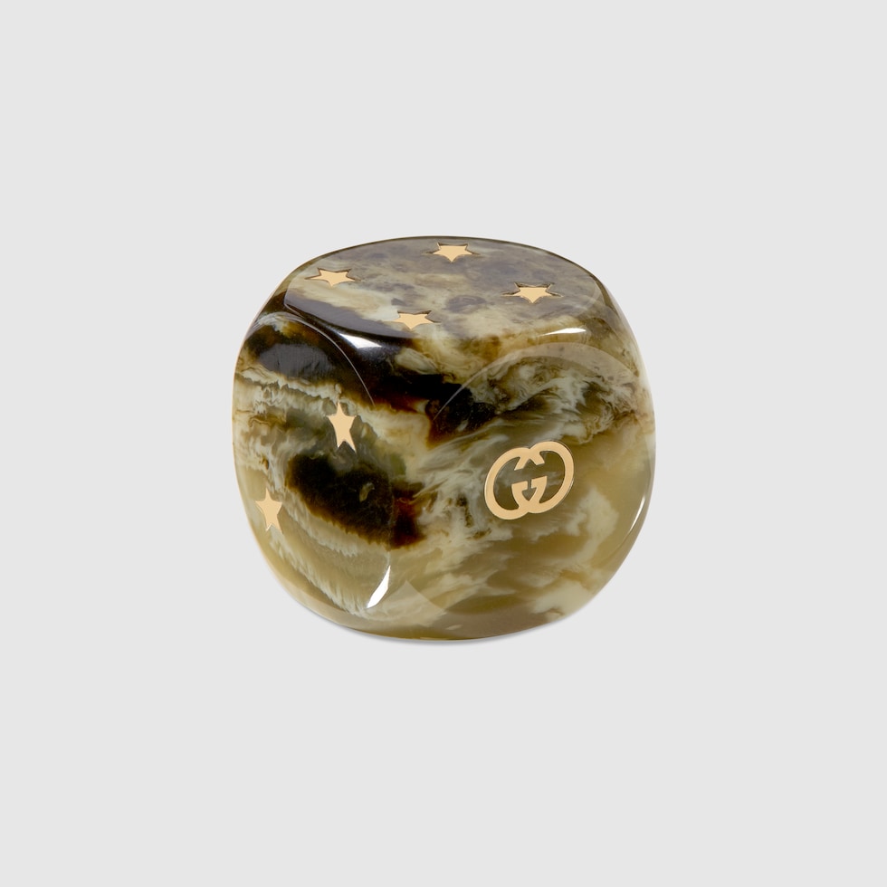 Dice set in beige and ebony GG Supreme | GUCCI® US