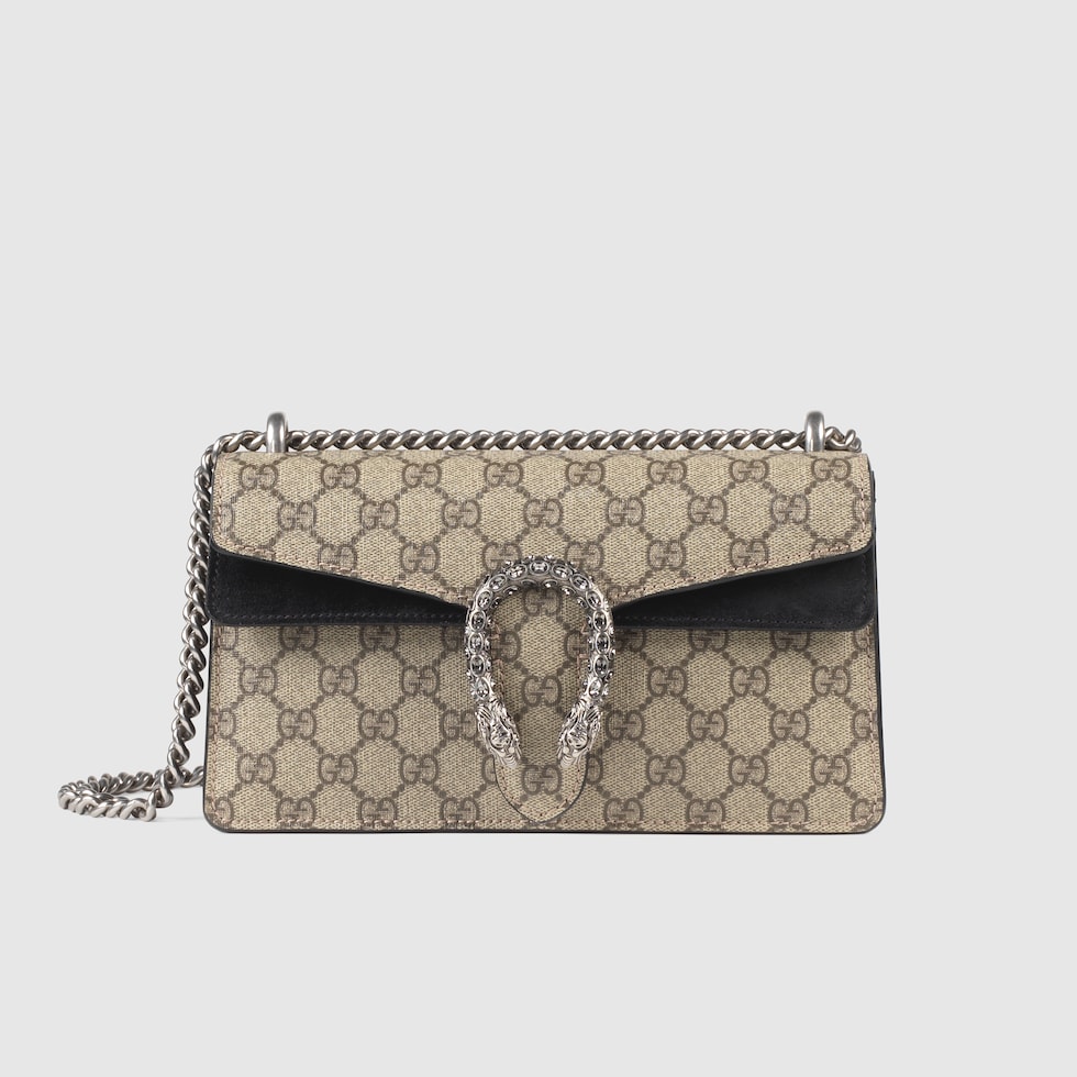 Dionysus系列gg小号肩背包ingg Supreme帆布和黑色绒面材质 Gucci Fr