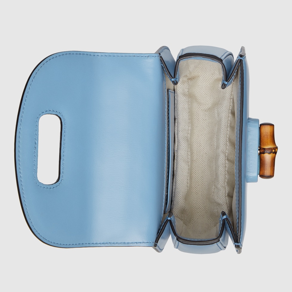 グッチ バンブー 1947〕ミニバッグ ・ブルー レザー | GUCCI公式 グッチ バンブー 1947〕ミニバッグ ・ブルー レザー | GUCCI公式