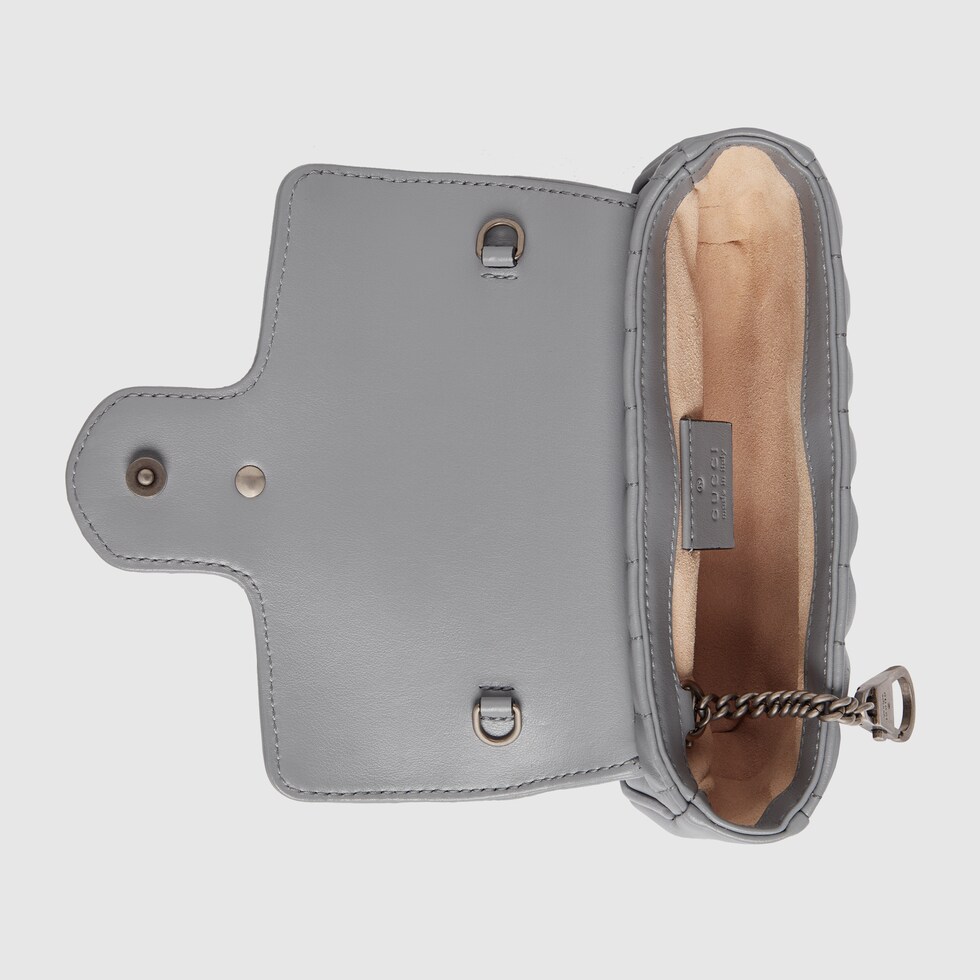 GG Marmont Mini 16.5cm Dark Beige Calfskin Gold Hardware