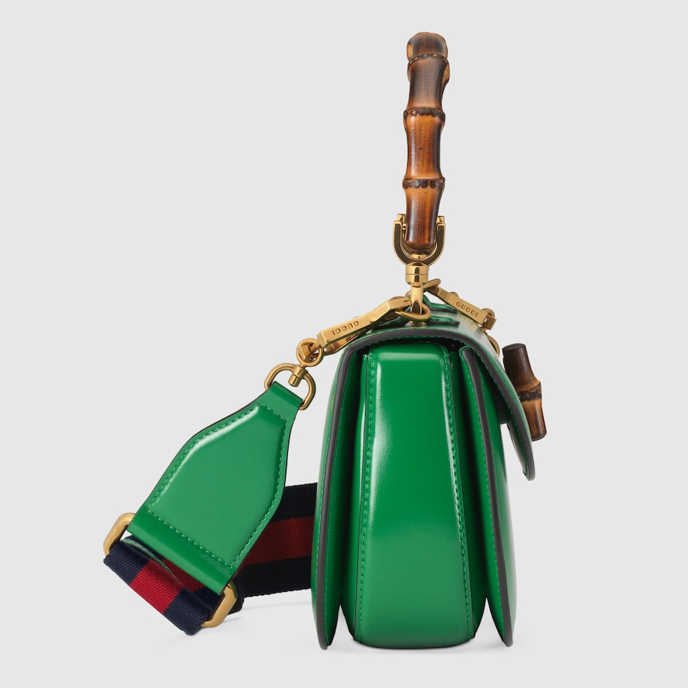 Gucci Bamboo 1947 small top handle bag in green leather GUCCI® US